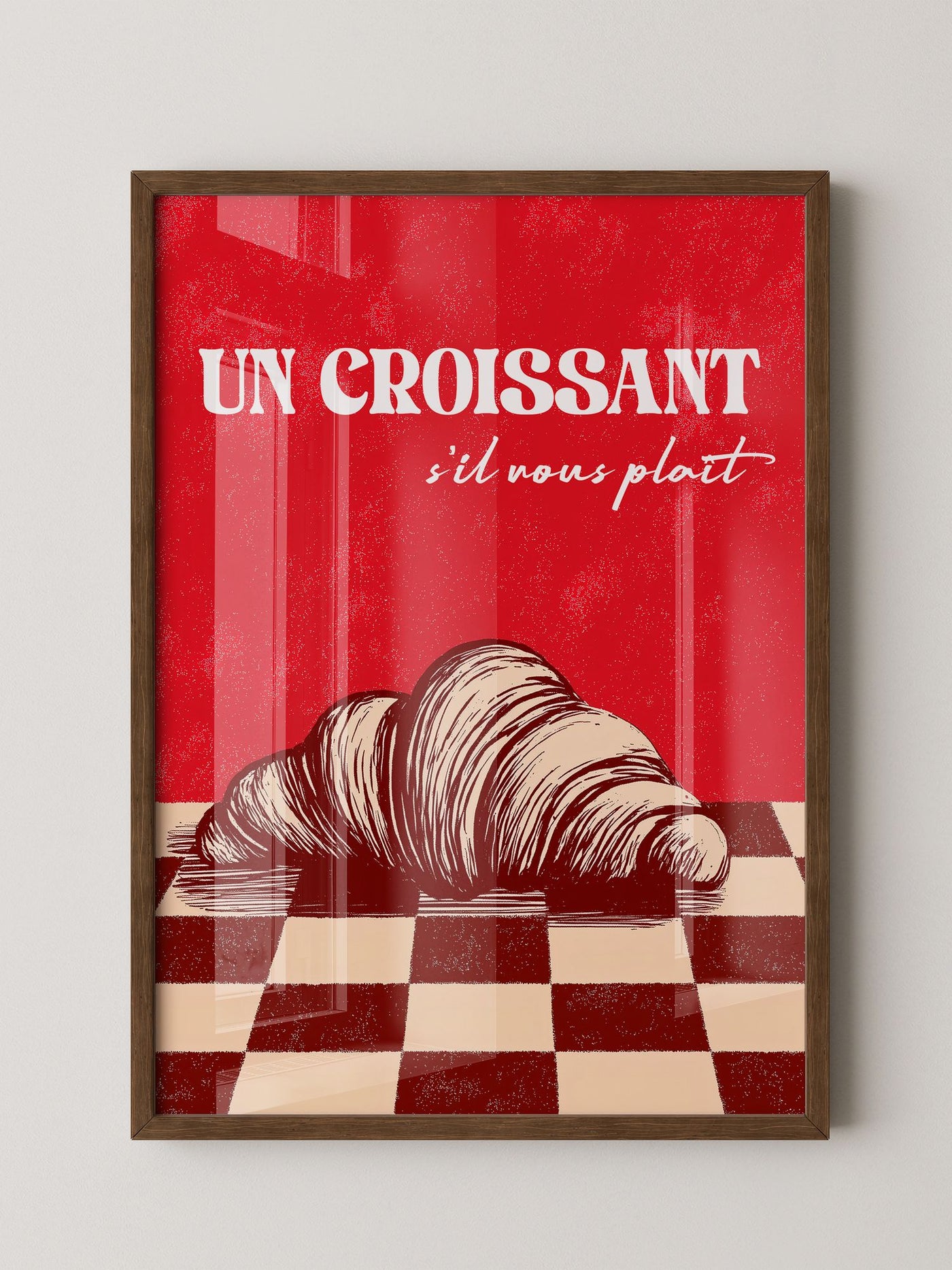 Croissant Vintage Grafik Stil