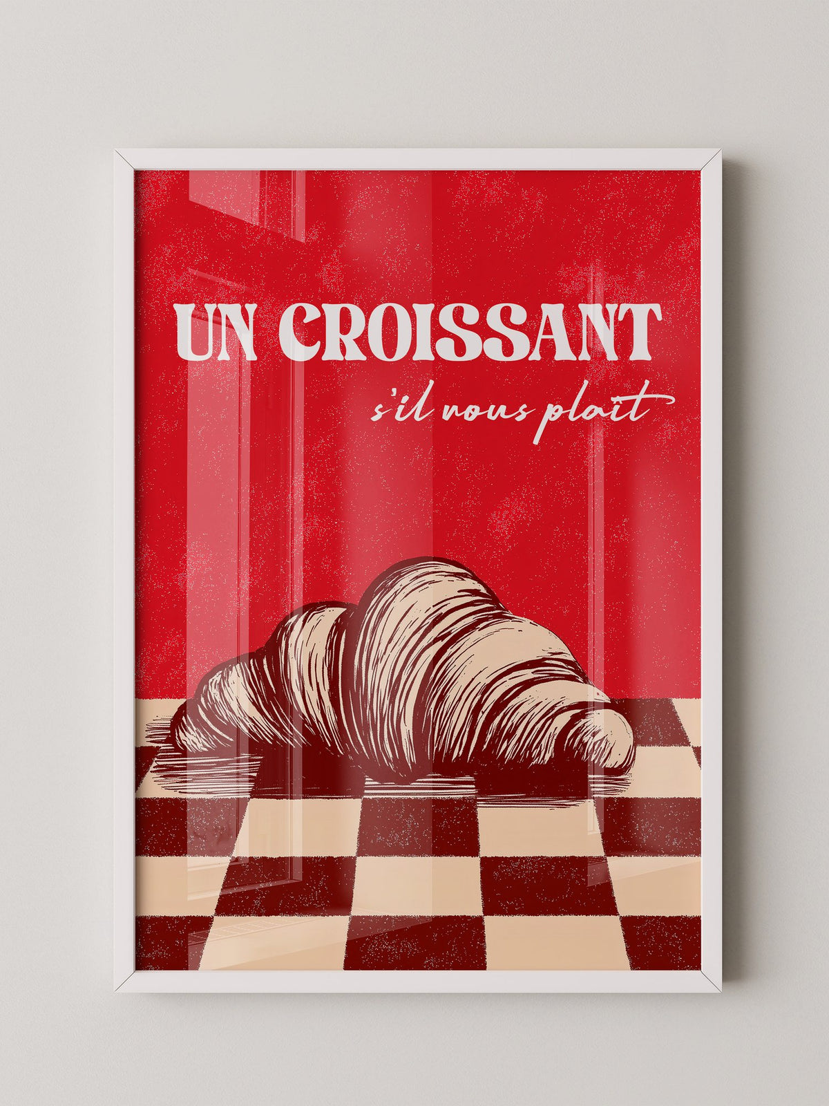 Croissant Vintage Grafik Stil