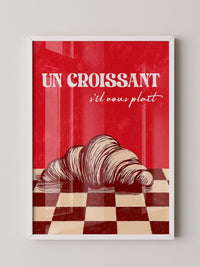 Croissant Vintage Grafik Stil