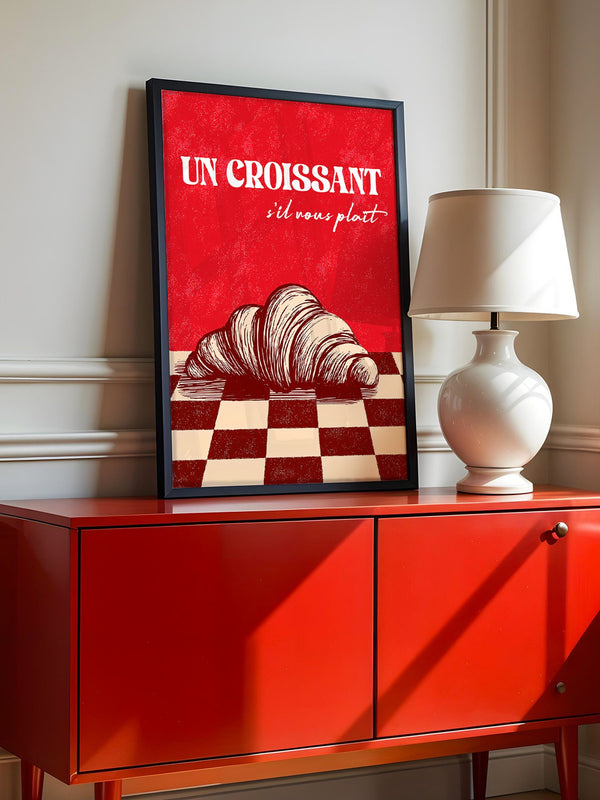 Croissant Vintage Grafik Stil