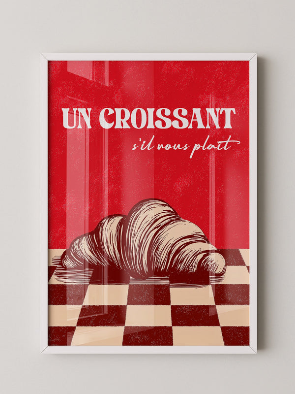 Croissant Vintage Grafik Stil