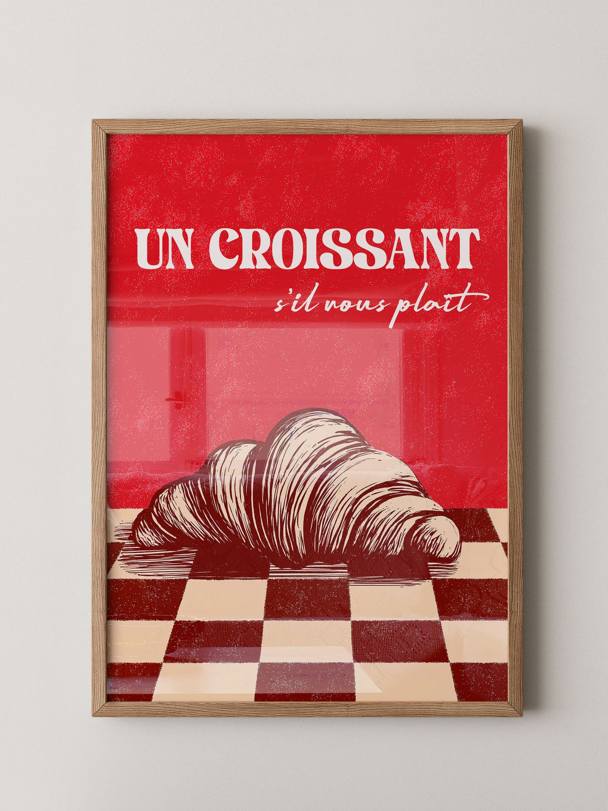 Croissant Vintage Grafik Stil