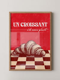 Croissant Vintage Grafik Stil