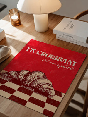 Croissant Vintage Grafik Stil