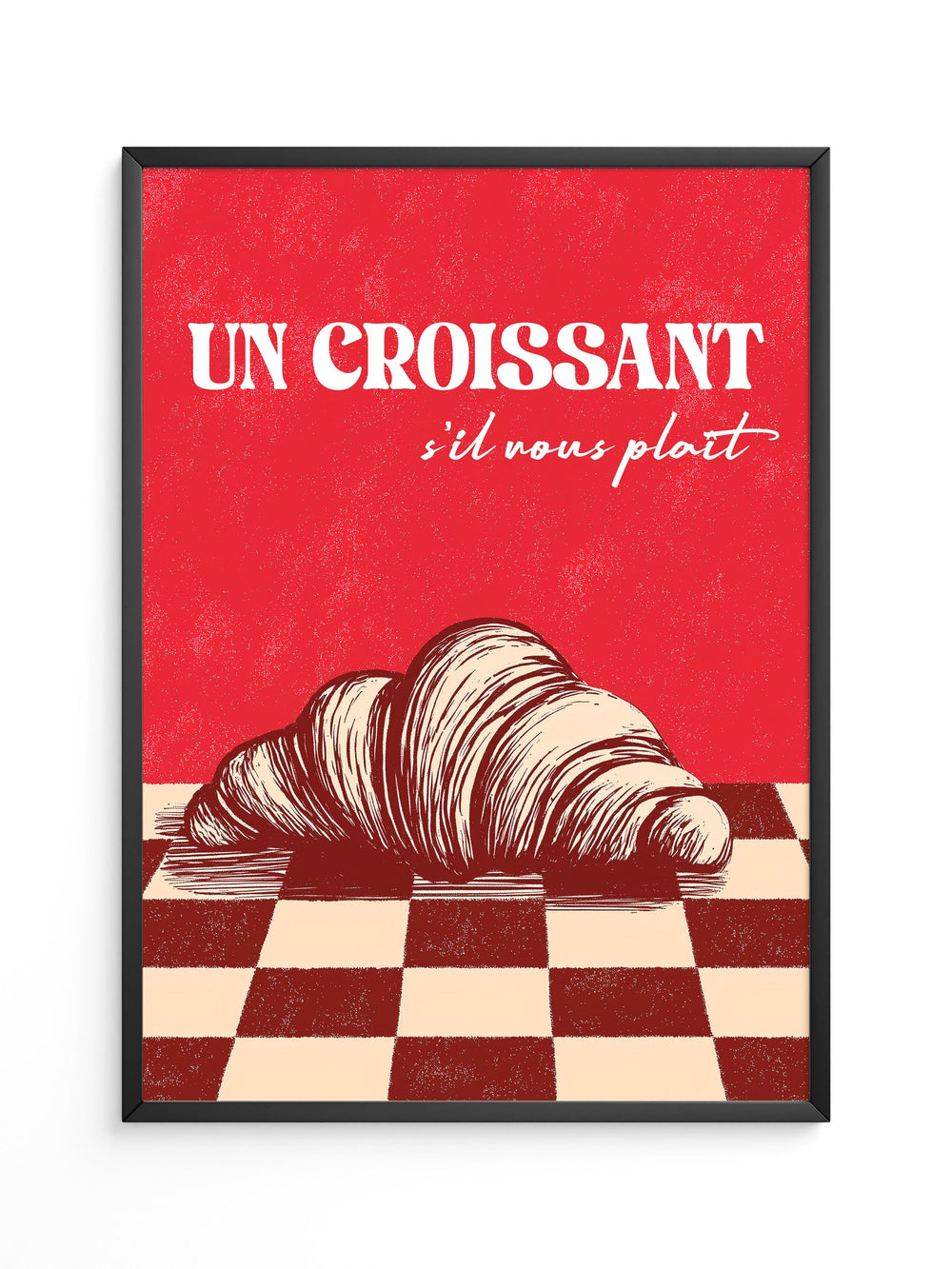 Croissant Vintage Grafik Stil