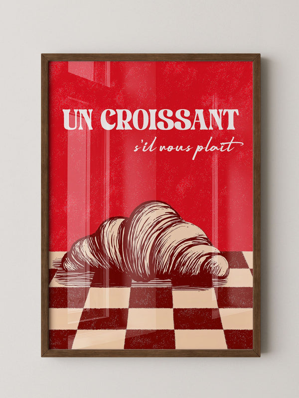 Croissant Vintage Grafik Stil