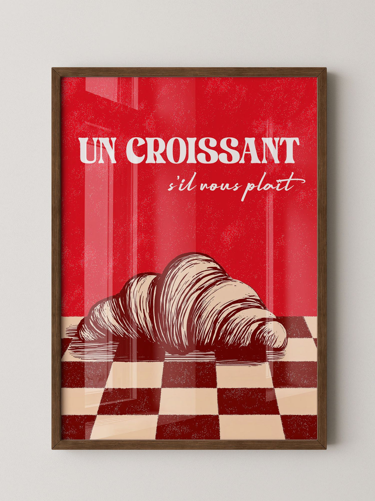 Croissant Vintage Grafik Stil
