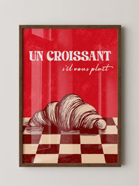 Croissant Vintage Grafik Stil