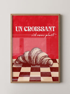 Croissant Vintage Grafik Stil
