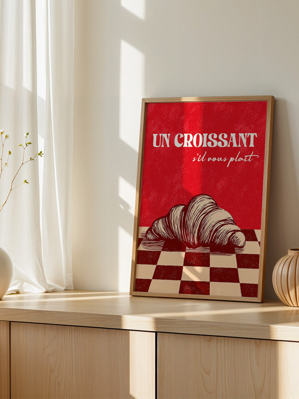 Croissant Vintage Grafik Stil