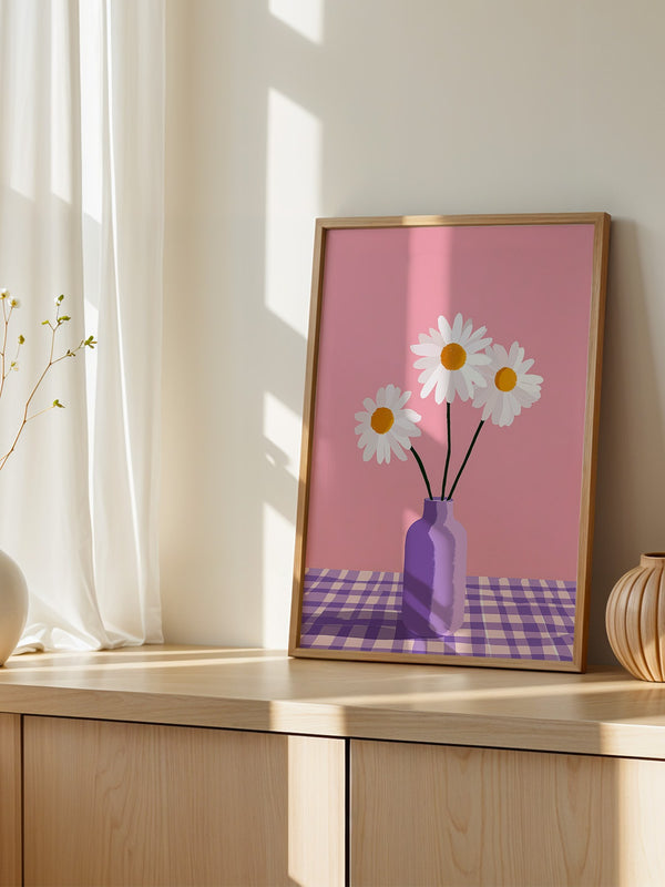 Gänseblümchen Vase Pastellfarben