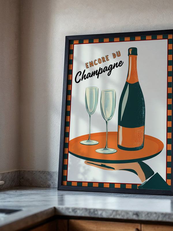 Champagner Tablett Retro Stil
