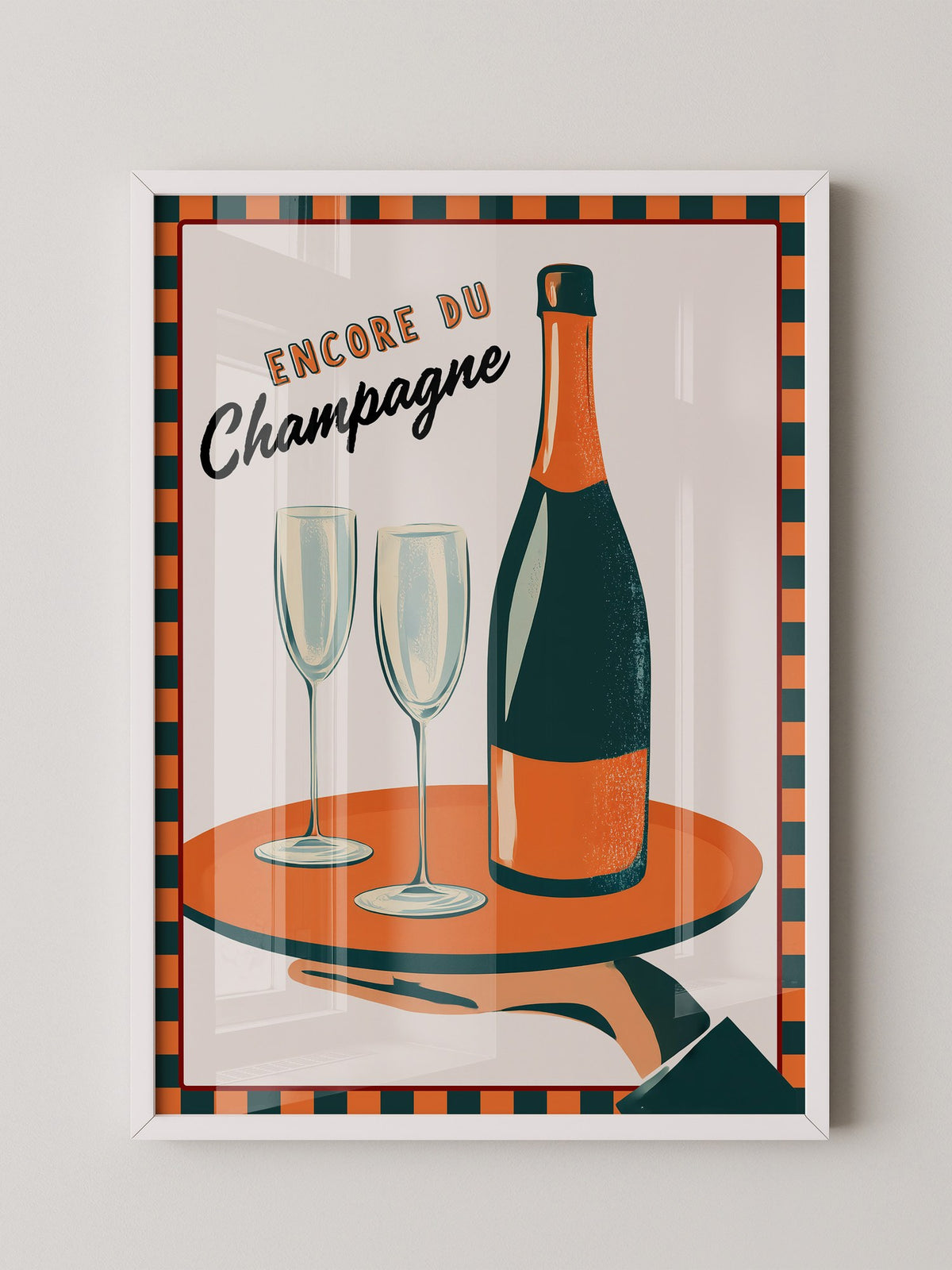 Champagner Tablett Retro Stil