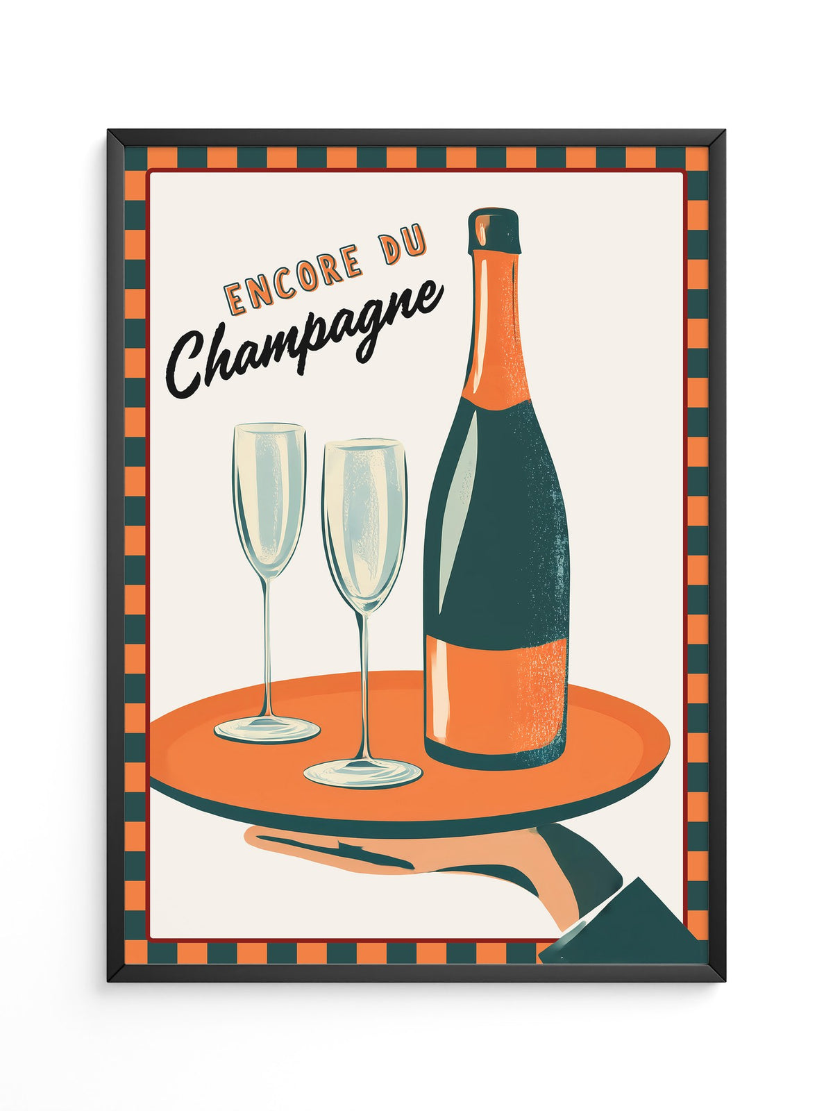 Champagner Tablett Retro Stil