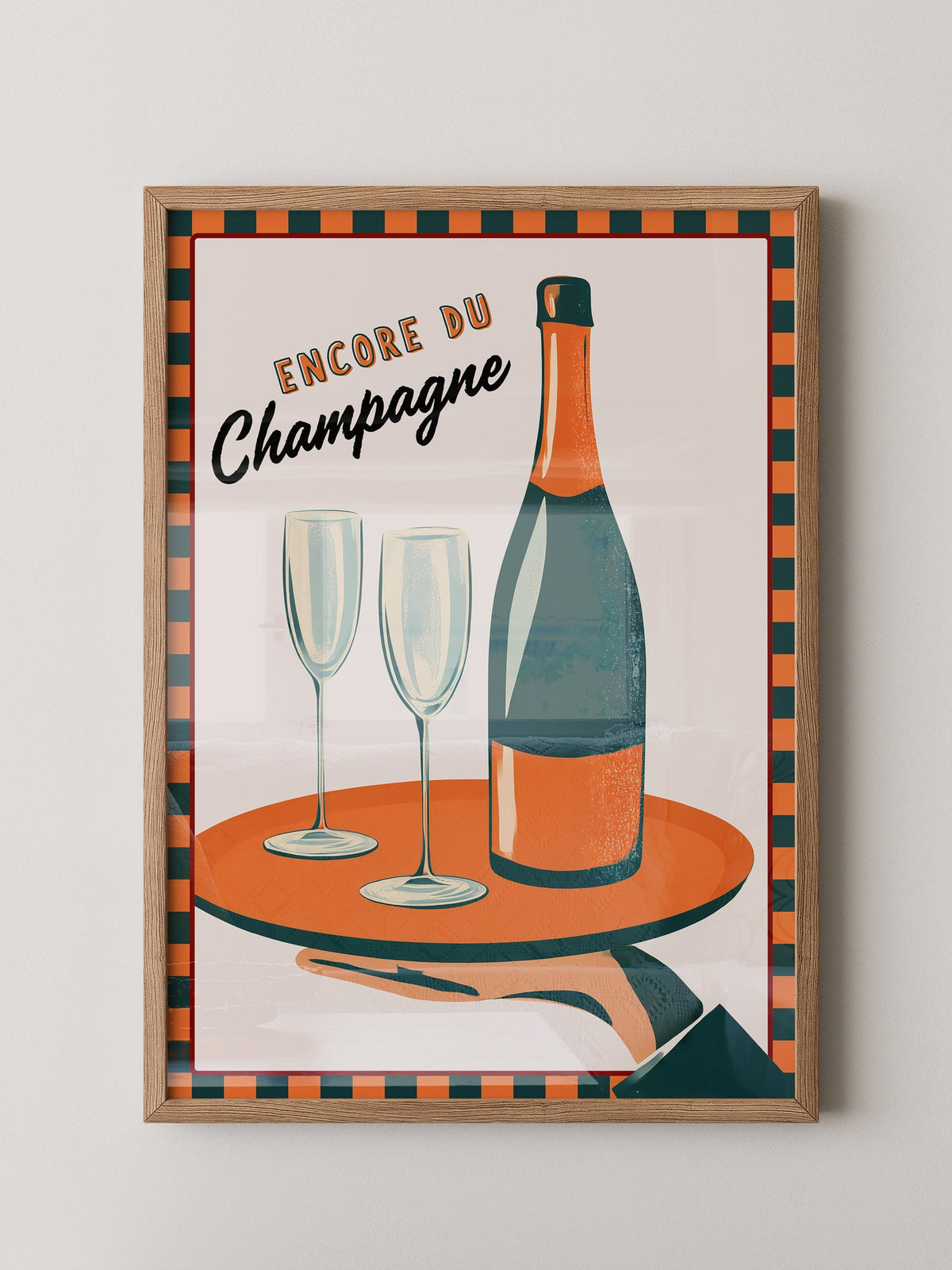 Champagner Tablett Retro Stil
