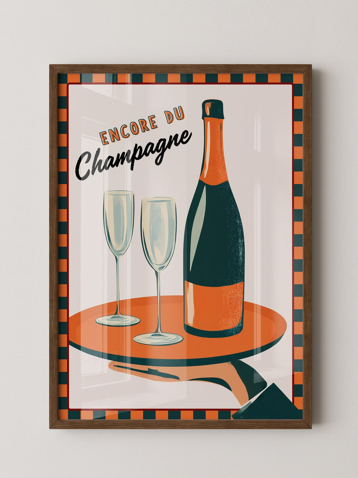 Champagner Tablett Retro Stil