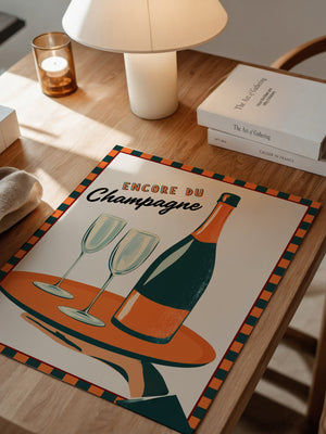 Champagner Tablett Retro Stil