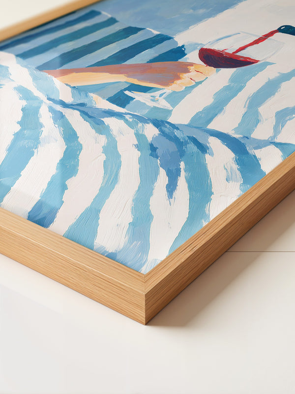 Weinglas im Bett stilisiert