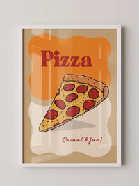 Pizza Scheibe Cartoon Stil