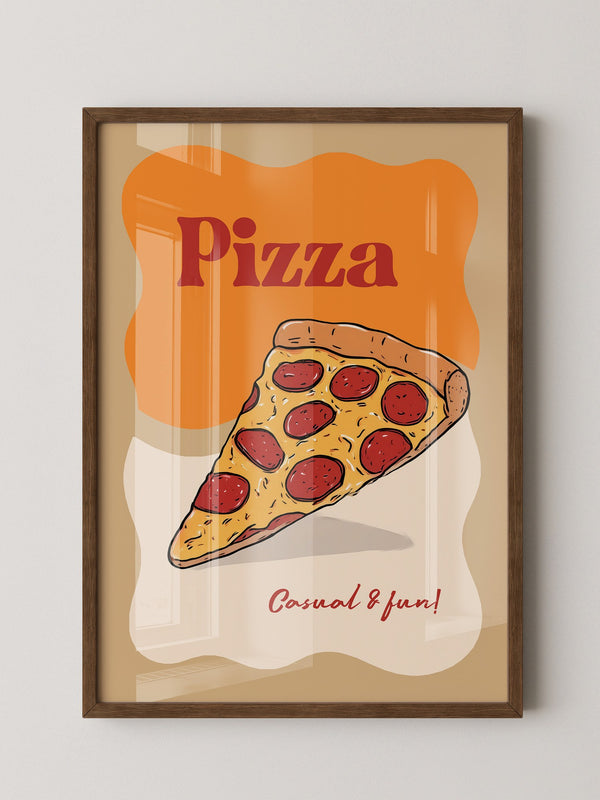 Pizza Scheibe Cartoon Stil