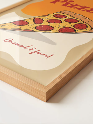 Pizza Scheibe Cartoon Stil