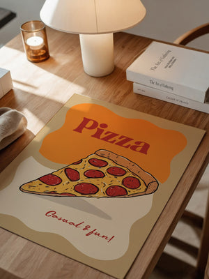 Pizza Scheibe Cartoon Stil
