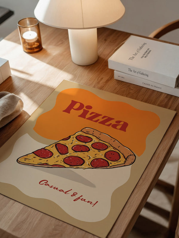Pizza Scheibe Cartoon Stil