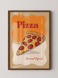 Pizza Scheibe Cartoon Stil
