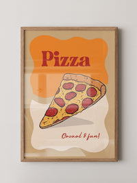 Pizza Scheibe Cartoon Stil