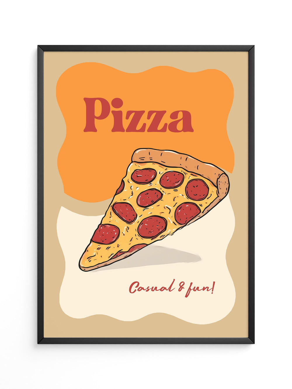 Pizza Scheibe Cartoon Stil