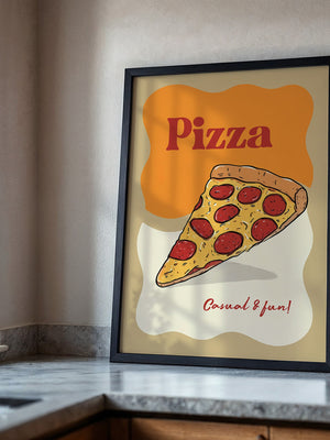 Pizza Scheibe Cartoon Stil