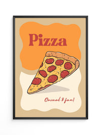 Pizza Scheibe Cartoon Stil
