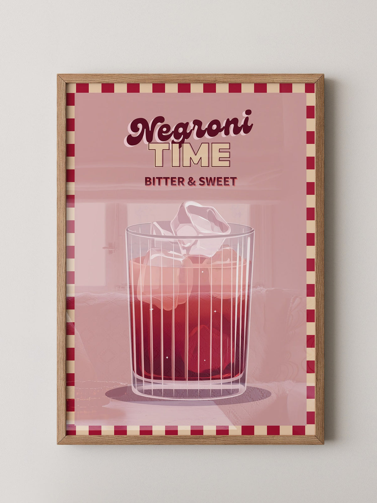 Negroni Drink Eiswürfel Retro