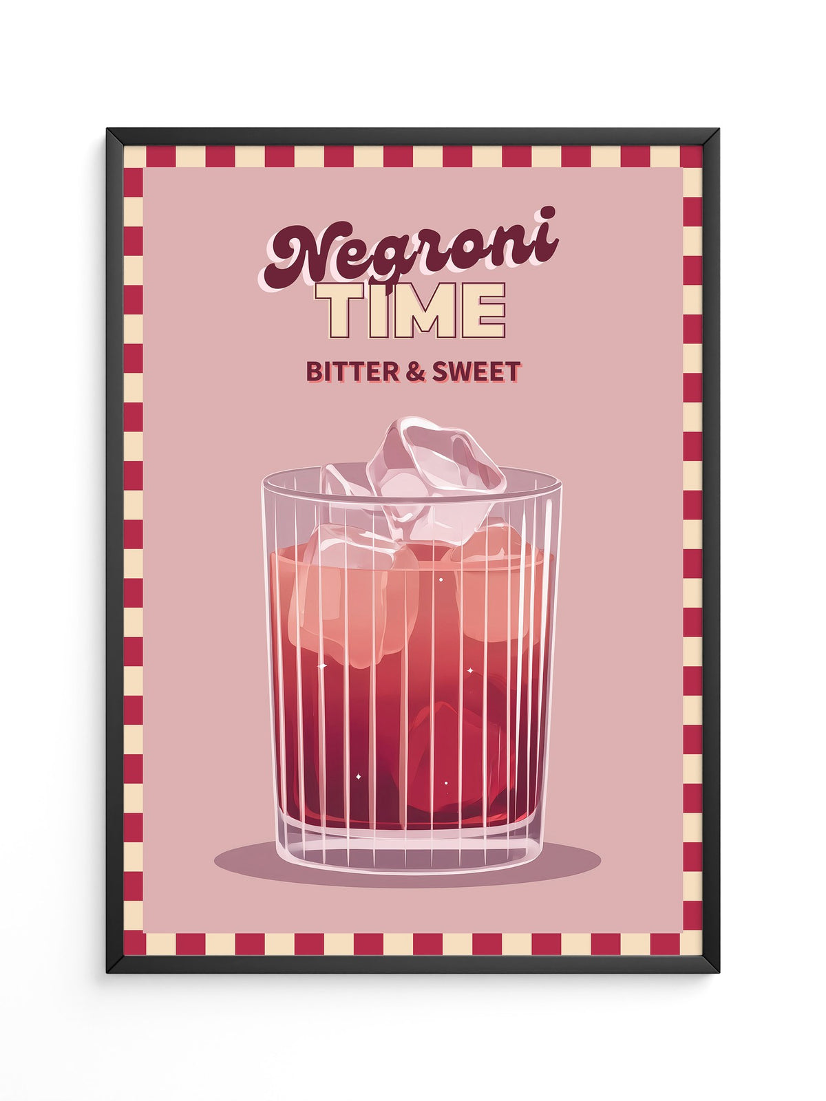 Negroni Drink Eiswürfel Retro
