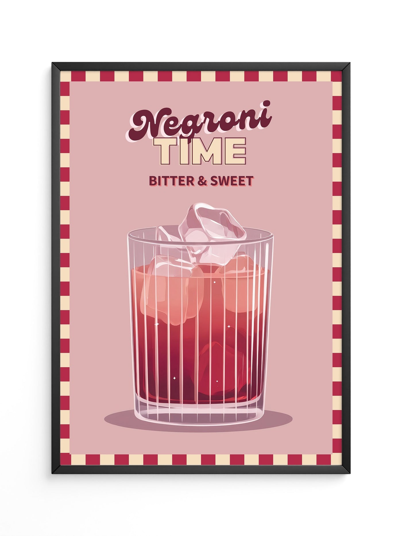 Negroni Drink Eiswürfel Retro