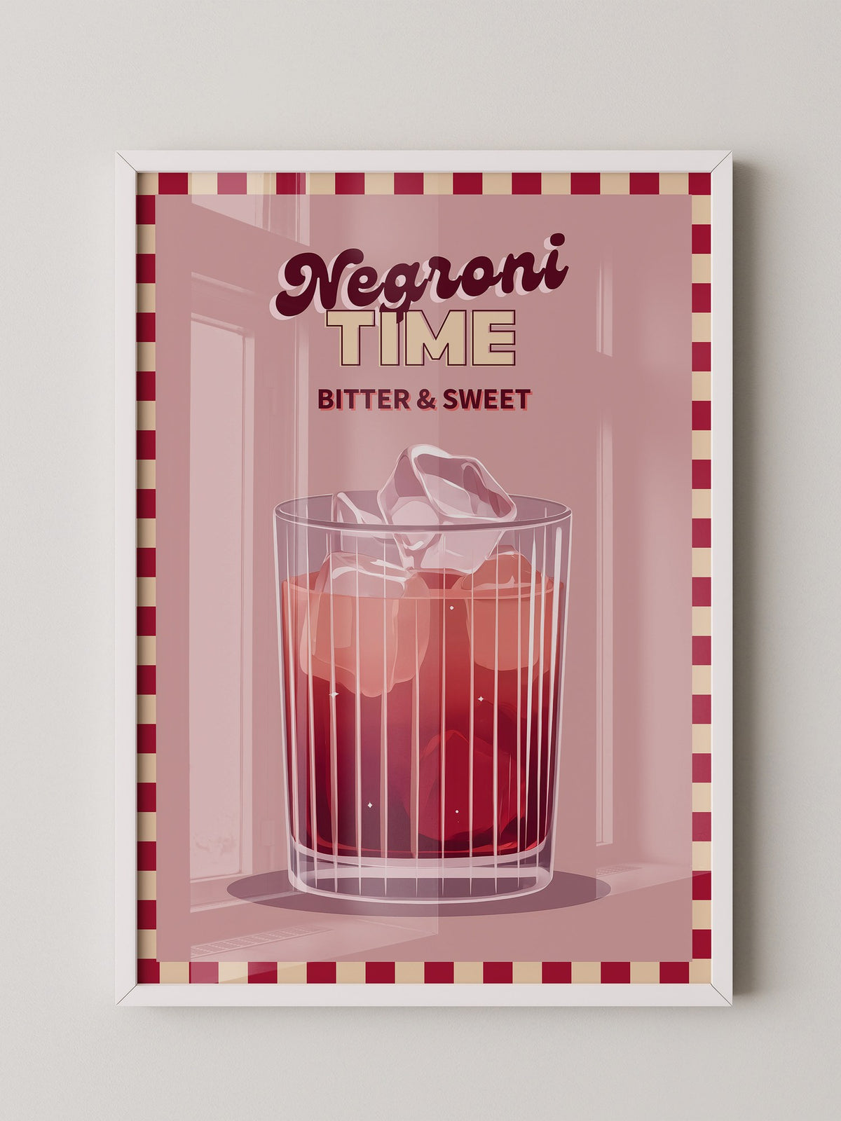 Negroni Drink Eiswürfel Retro
