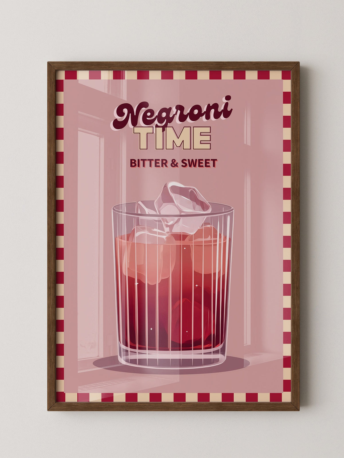 Negroni Drink Eiswürfel Retro