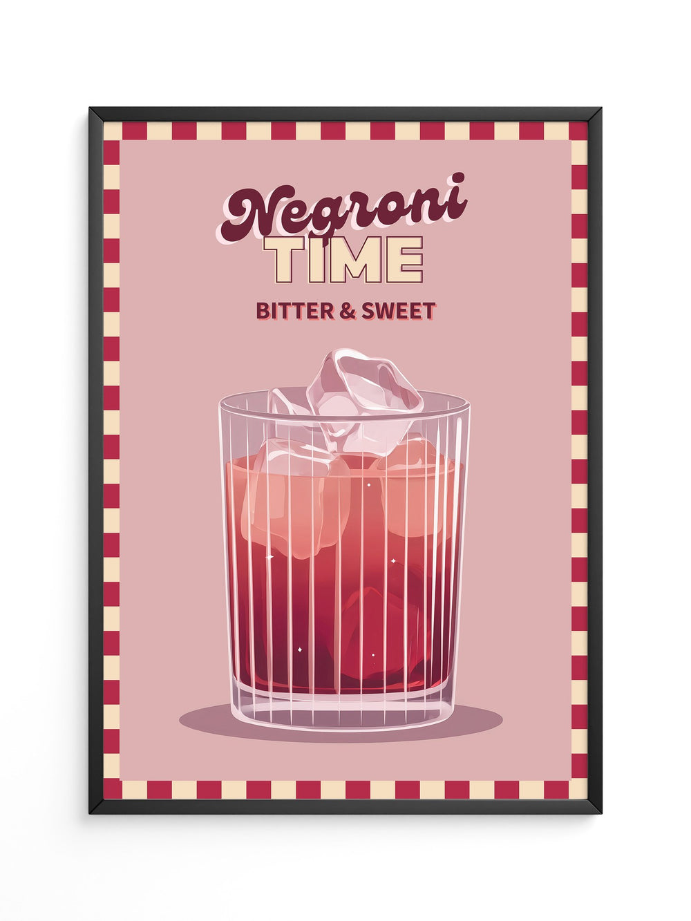 Negroni Drink Eiswürfel Retro