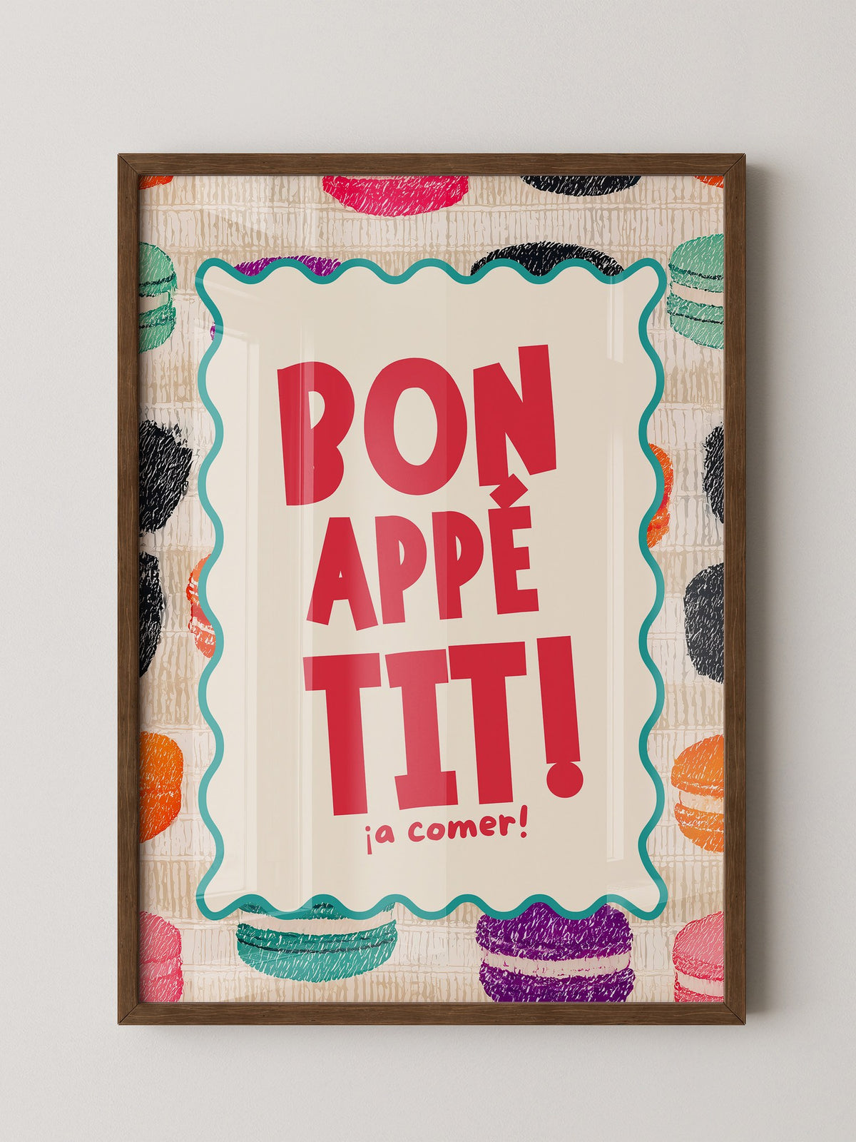 Bunte Macarons Skizzenstil