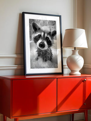 Waschbär Schwarzweiß Schaumbad