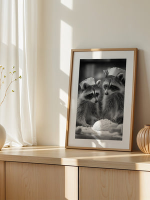 Waschbären Bäcker Schwarzweiß