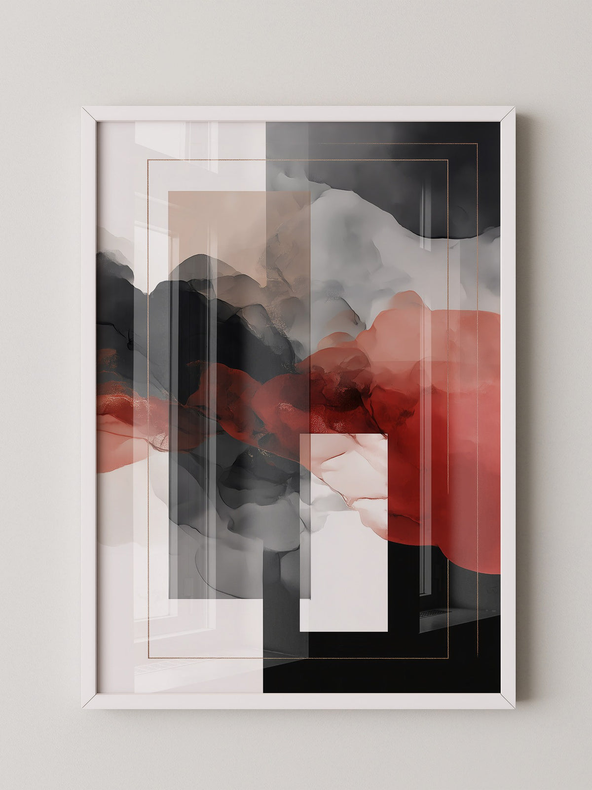 Abstrakte Formen Rot Schwarz