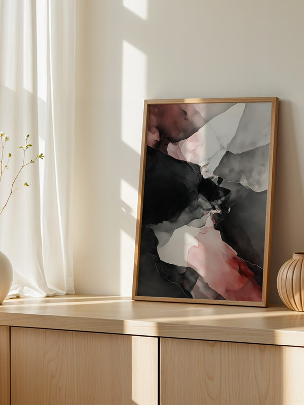Abstrakte Farbschichten Rosa-Schwarz