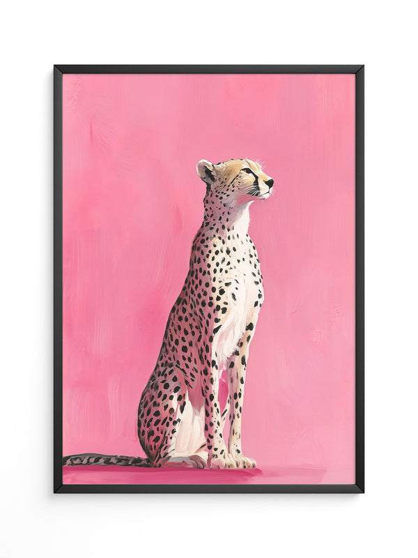Gepard Illustration rosa Hintergrund