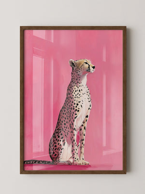Gepard Illustration rosa Hintergrund
