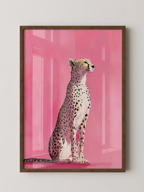 Gepard Illustration rosa Hintergrund