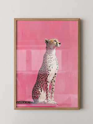 Gepard Illustration rosa Hintergrund