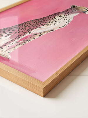Gepard Illustration rosa Hintergrund