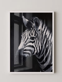 Zebra Profil schwarzweiß Pinselstriche