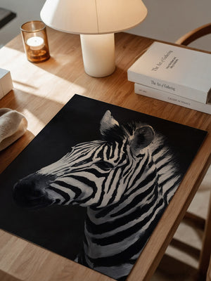 Zebra Profil schwarzweiß Pinselstriche